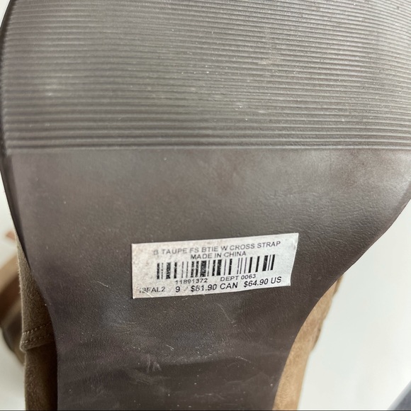 Torrid Like New Taupe Booties Cross Straps 9 Wide - Picture 9 of 10